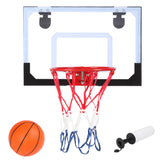 HAOYYE Wall Mount Clear Basketball Backboard Set with Mini Basketball and Pump, Indoor Outdoor Shatterproof Backboard with Sturdy Mounting Brackets, Space-Saving Design for Office Bedroom Dorm Game Room, Fits Ball Diameter up to 5 Inches